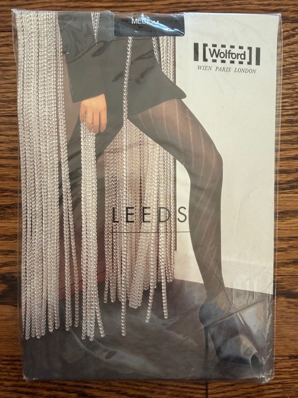 Wolford Black Leeds Sheer Patterned Tights